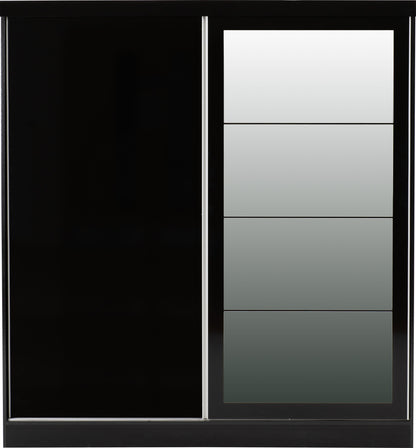 Nevada 2 Door Slider Wardrobe - Black Gloss