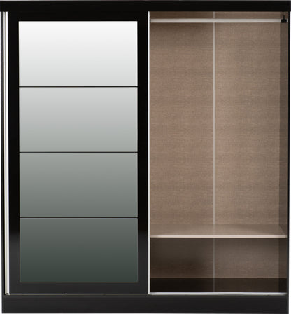 Nevada 2 Door Slider Wardrobe - Black Gloss
