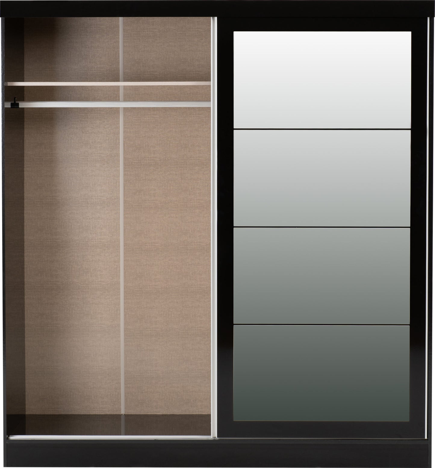 Nevada 2 Door Slider Wardrobe - Black Gloss