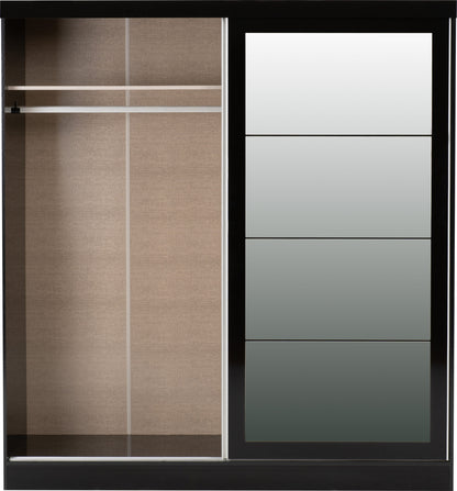 Nevada 2 Door Slider Wardrobe - Black Gloss