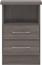 Nevada 2 Drawer Bedside - Black Wood Grain