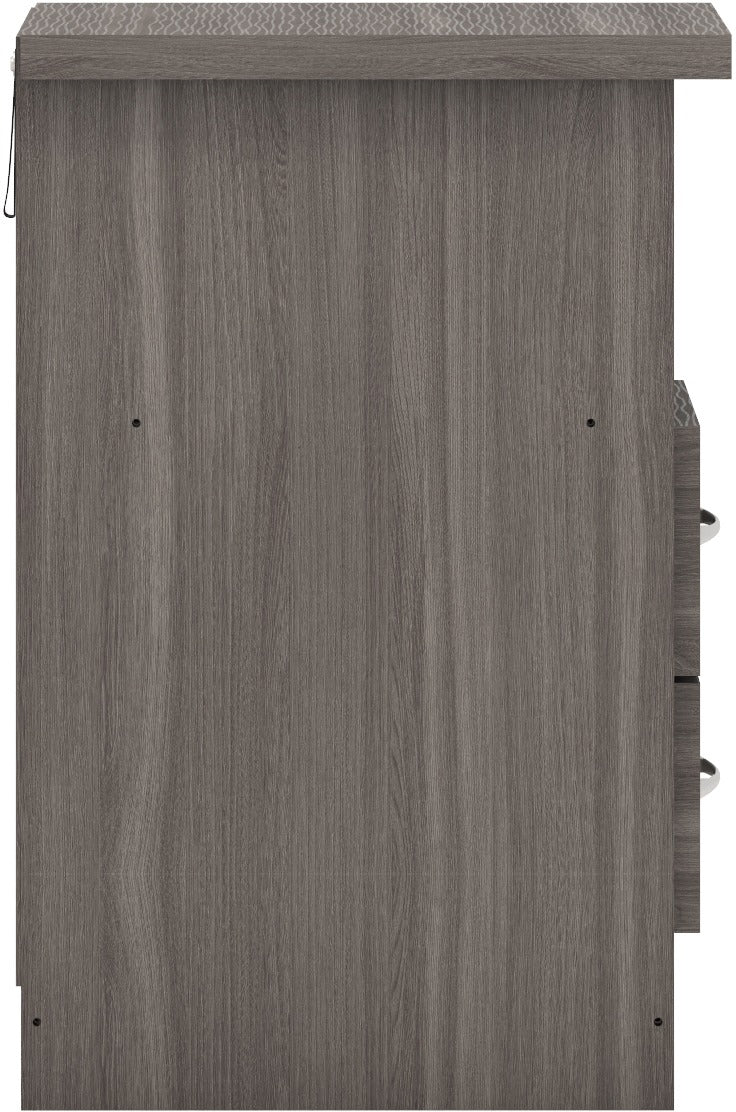 Nevada 2 Drawer Bedside - Black Wood Grain