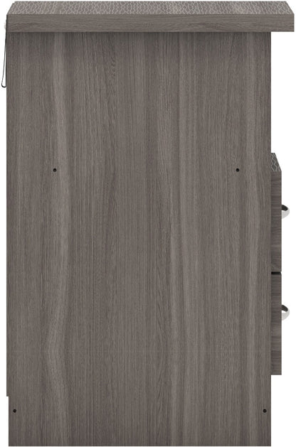 Nevada 2 Drawer Bedside - Black Wood Grain