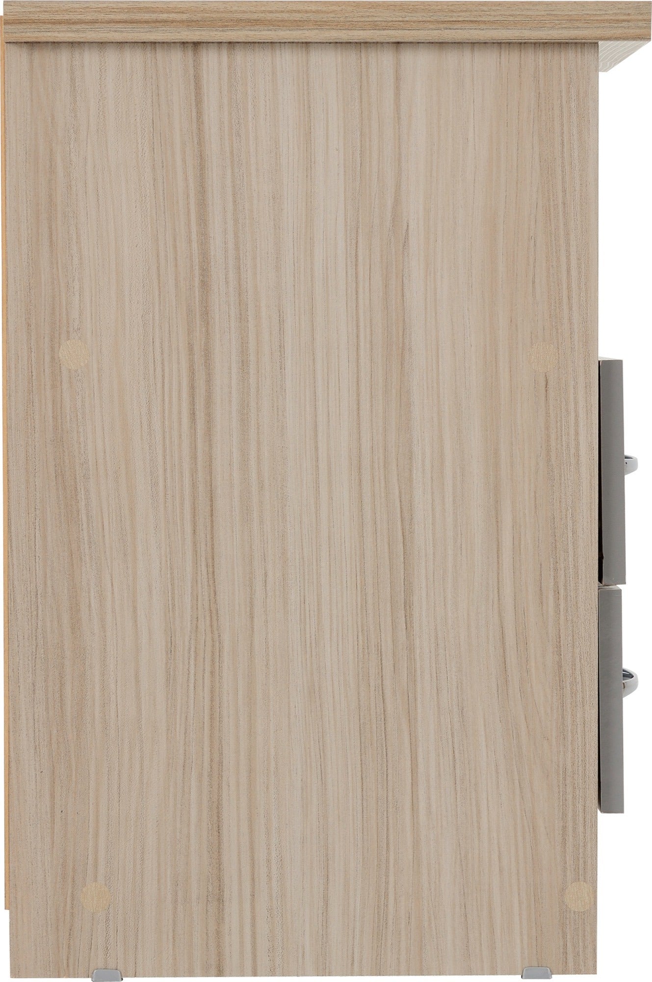 Nevada 2 Drawer Bedside - Grey Gloss/Light Oak Effect Veneer