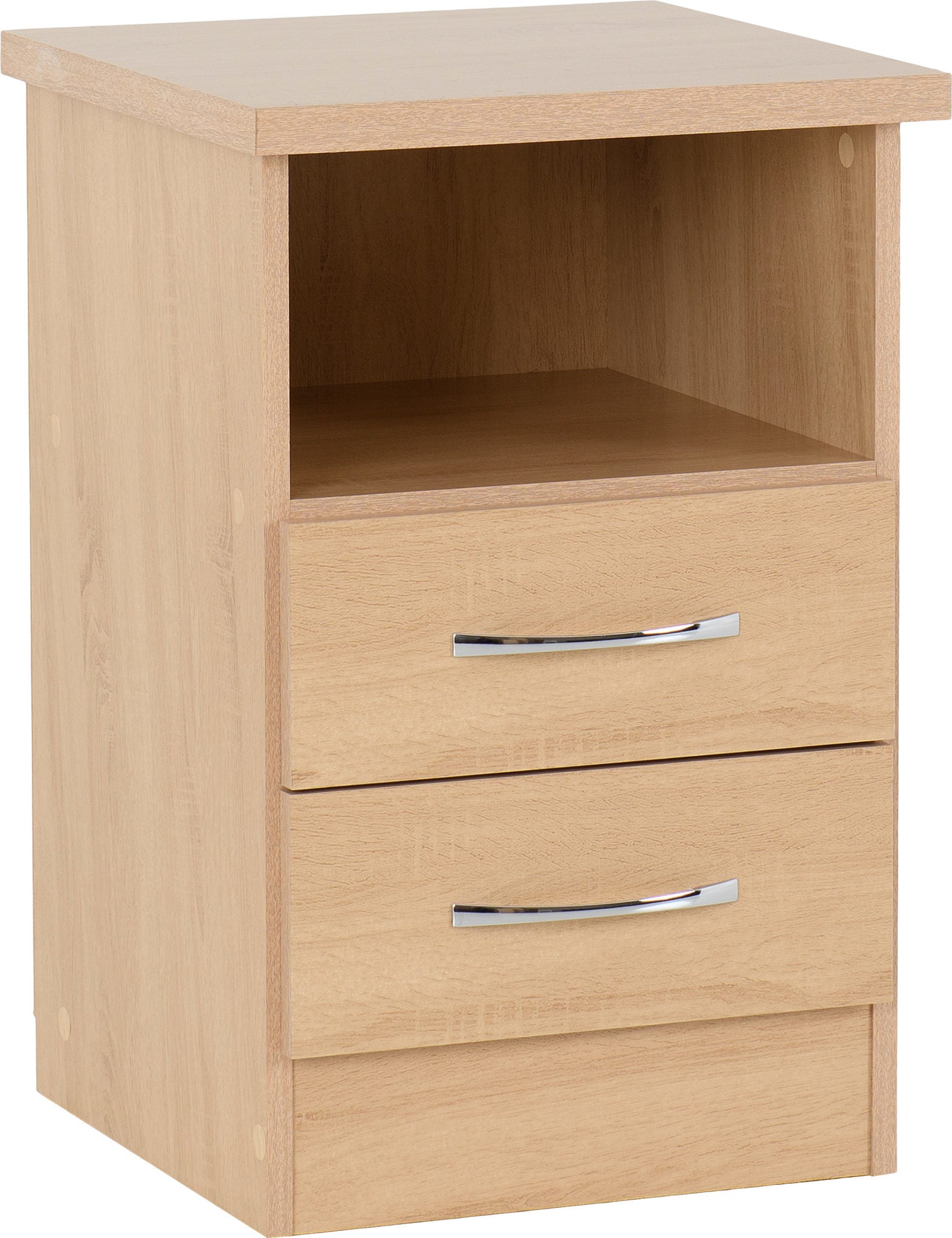 Nevada 2 Drawer Bedside - Sonoma Oak Effect