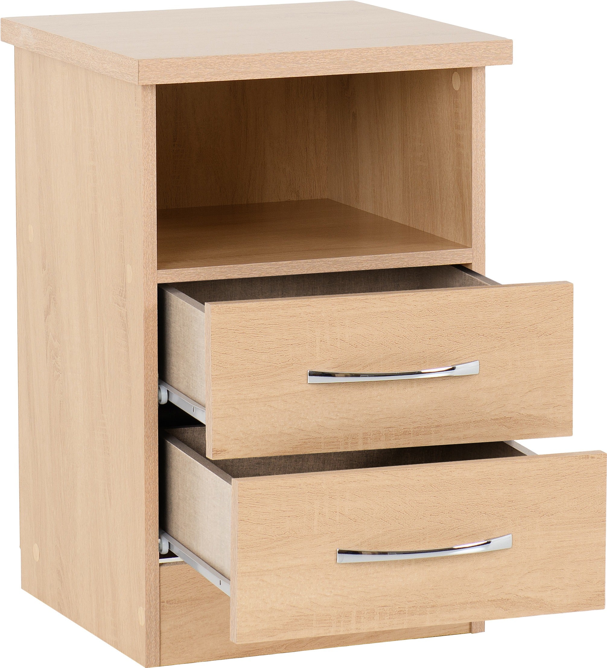 Nevada 2 Drawer Bedside - Sonoma Oak Effect