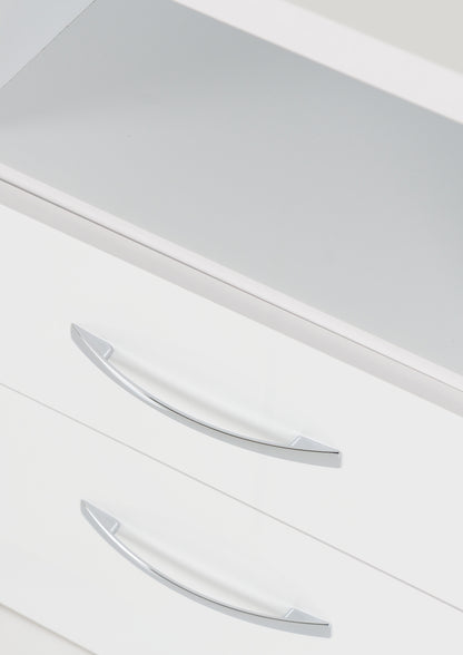 Nevada 2 Drawer Bedside - White Gloss