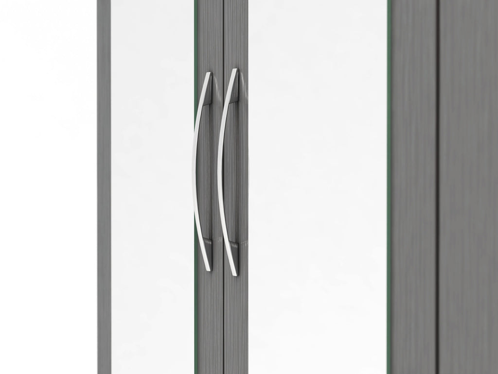 Nevada 3 Door 2 Drawer Wardrobe - 3D Effect Grey