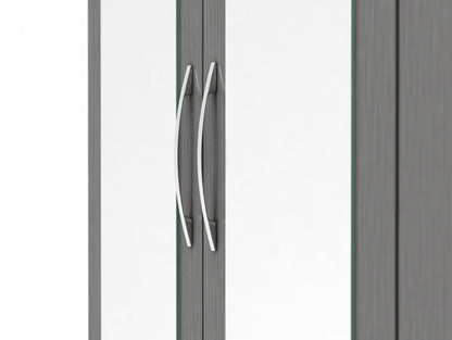Nevada 3 Door 2 Drawer Wardrobe - 3D Effect Grey