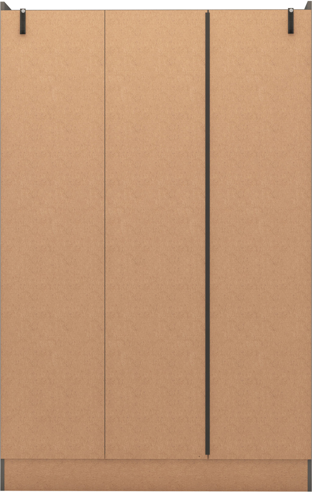 Nevada 3 Door 2 Drawer Wardrobe - 3D Effect Grey