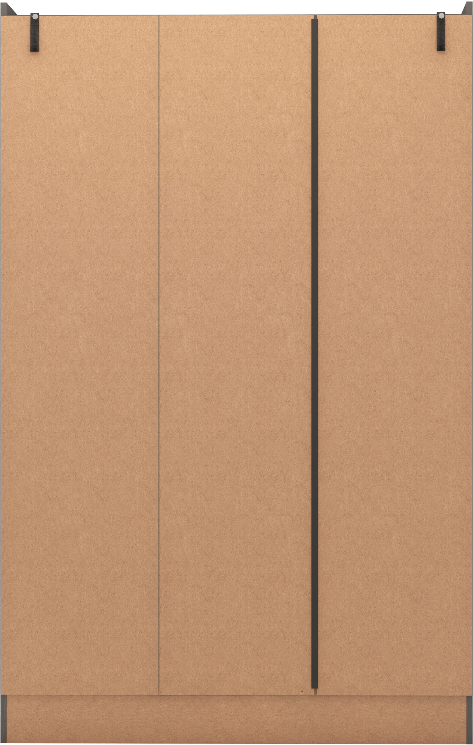 Nevada 3 Door 2 Drawer Wardrobe - 3D Effect Grey