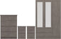 Nevada 3 Door 2 Drawer Wardrobe Bedroom Set - Black Wood Grain