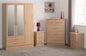 Nevada 3 Door 2 Drawer Wardrobe Bedroom Set - Sonoma Oak Effect