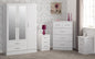Nevada 3 Door 2 Drawer Wardrobe Bedroom Set - White Gloss