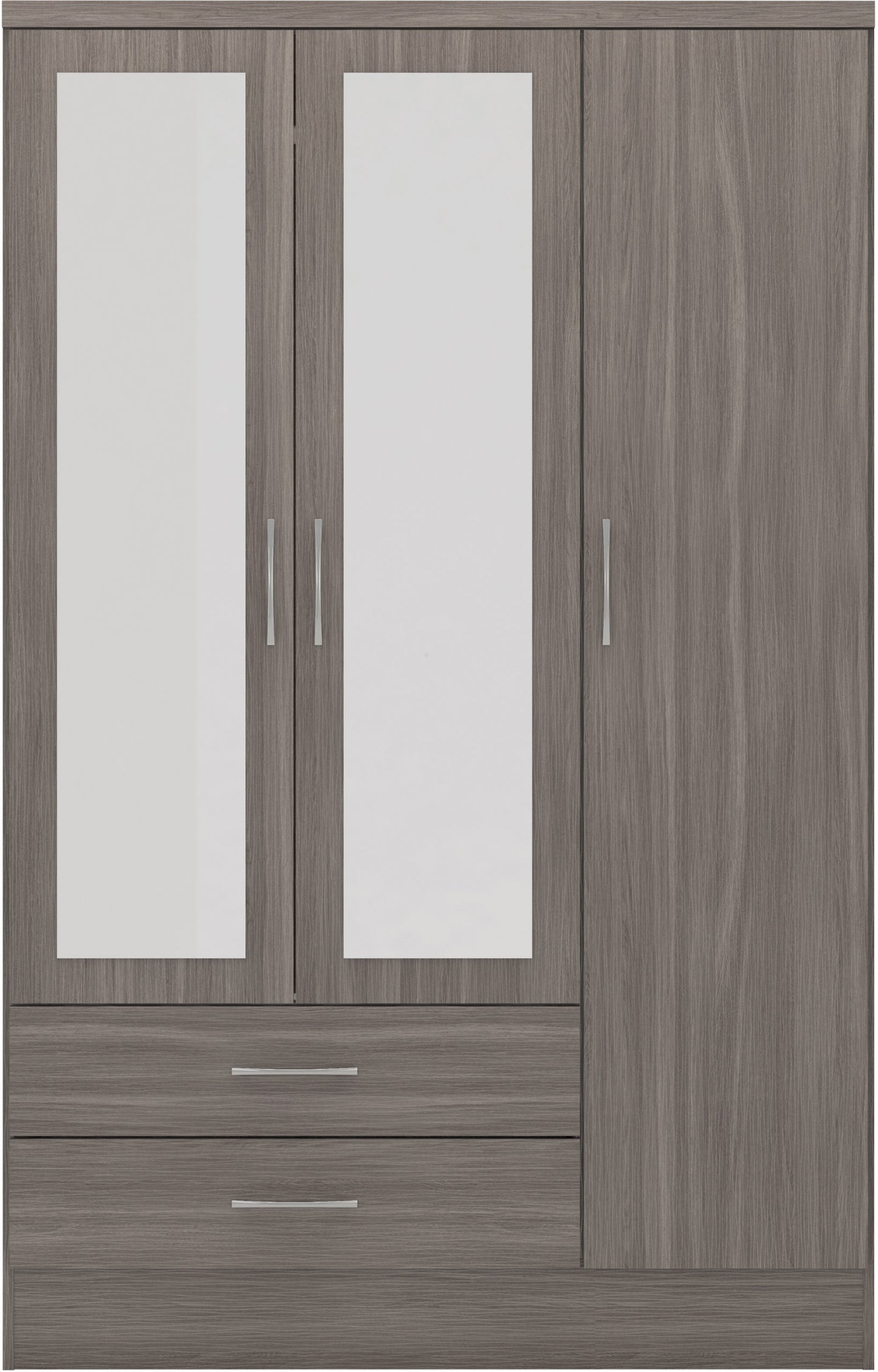 Nevada 3 Door 2 Drawer Wardrobe - Black Wood Grain