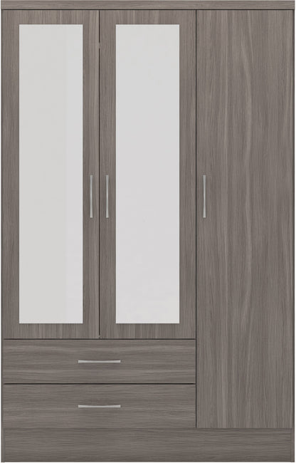 Nevada 3 Door 2 Drawer Wardrobe - Black Wood Grain