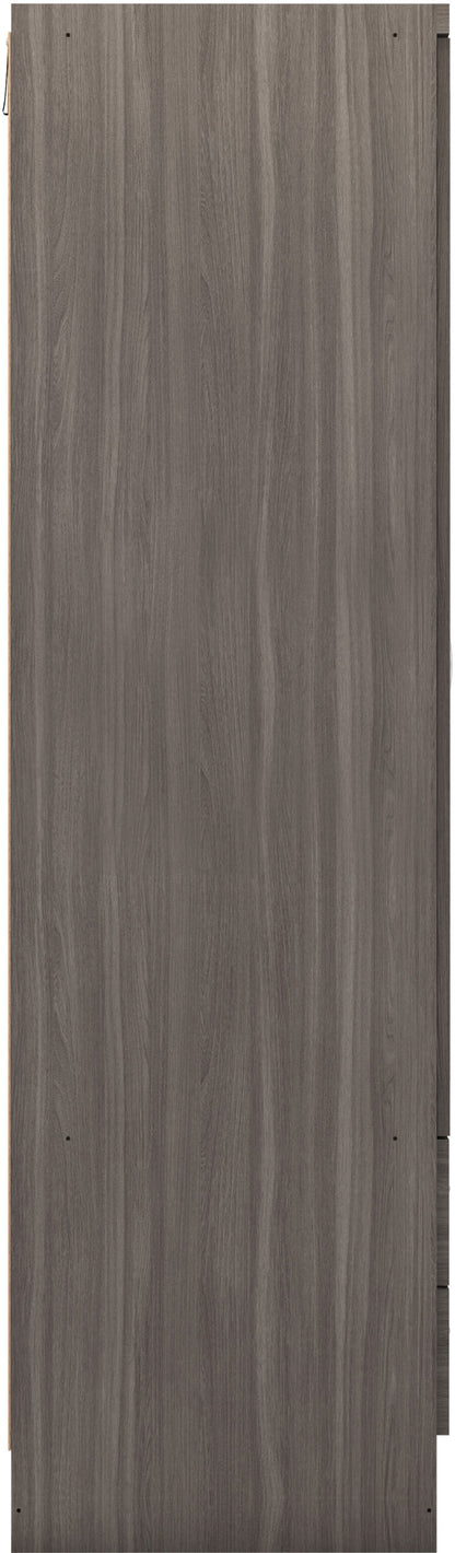 Nevada 3 Door 2 Drawer Wardrobe - Black Wood Grain
