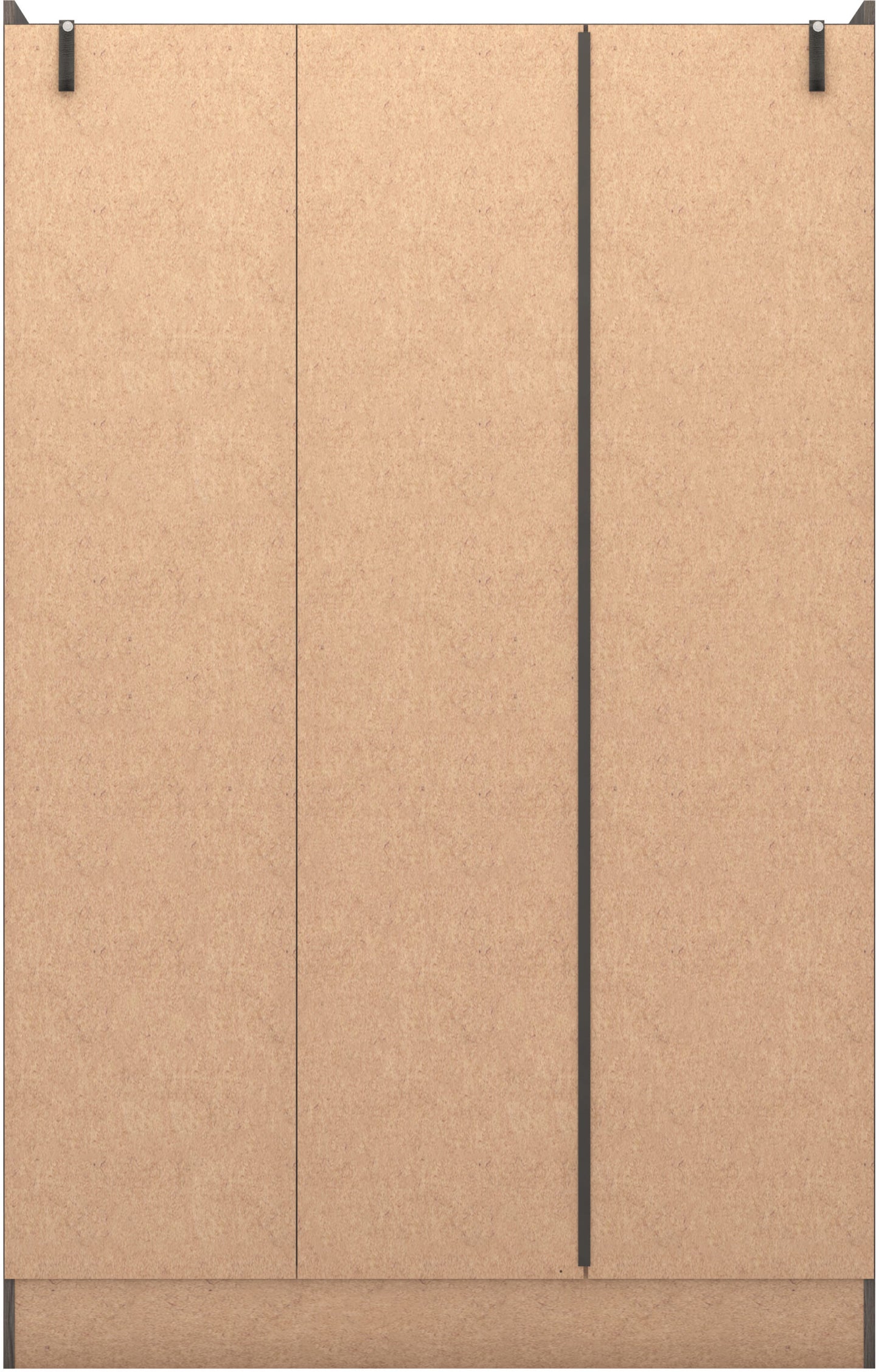 Nevada 3 Door 2 Drawer Wardrobe - Black Wood Grain