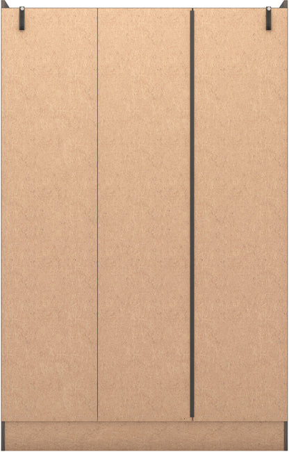 Nevada 3 Door 2 Drawer Wardrobe - Black Wood Grain