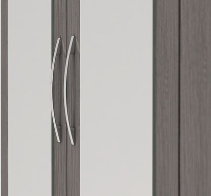 Nevada 3 Door 2 Drawer Wardrobe - Black Wood Grain