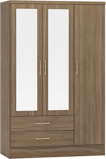 Nevada 3 Door 2 Drawer Wardrobe - Rustic Oak Effect