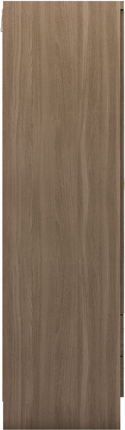 Nevada 3 Door 2 Drawer Wardrobe - Rustic Oak Effect