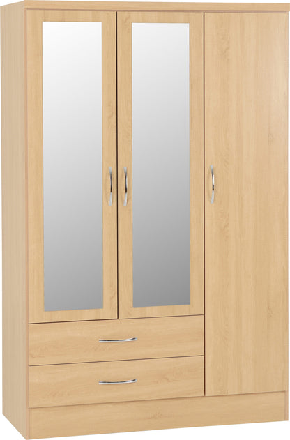 Nevada 3 Door 2 Drawer Wardrobe - Sonoma Oak Effect