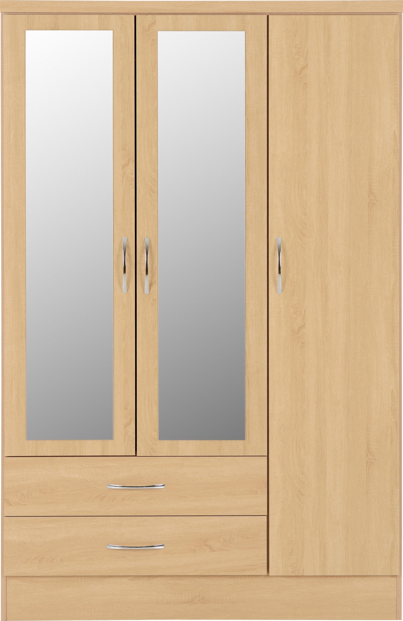 Nevada 3 Door 2 Drawer Wardrobe - Sonoma Oak Effect