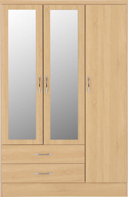 Nevada 3 Door 2 Drawer Wardrobe - Sonoma Oak Effect
