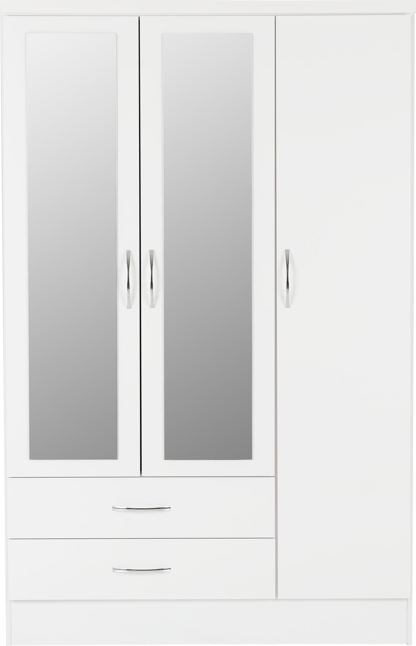 Nevada 3 Door 2 Drawer Wardrobe - White Gloss