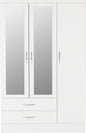 Nevada 3 Door 2 Drawer Wardrobe - White Gloss
