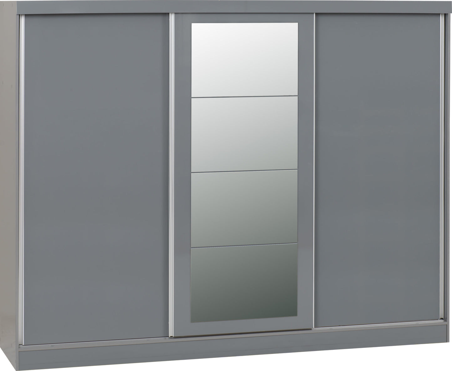 Nevada 3 Door Slider Wardrobe - Grey Gloss