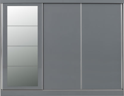 Nevada 3 Door Slider Wardrobe - Grey Gloss