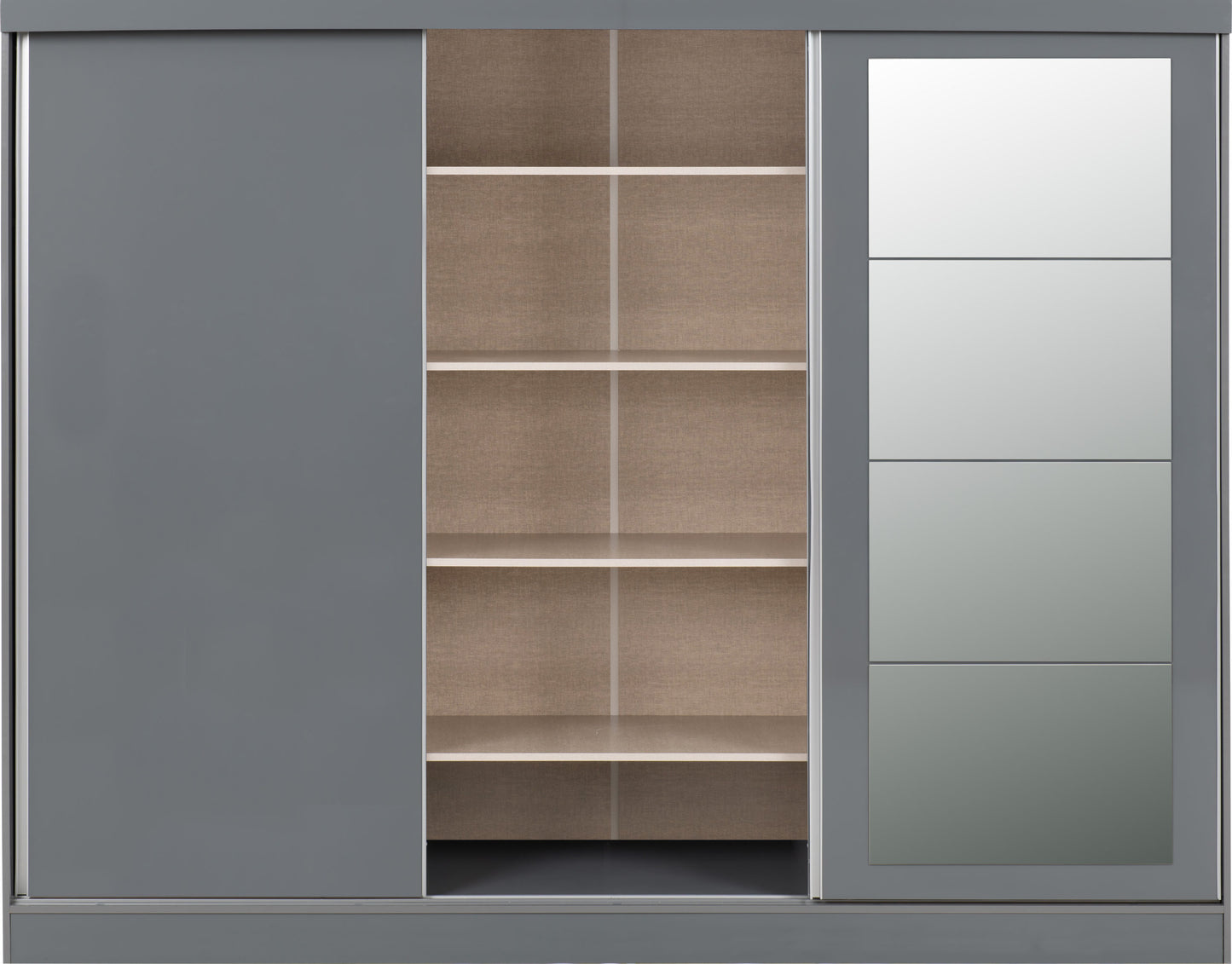 Nevada 3 Door Slider Wardrobe - Grey Gloss
