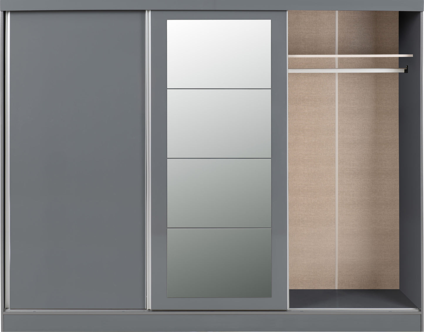 Nevada 3 Door Slider Wardrobe - Grey Gloss