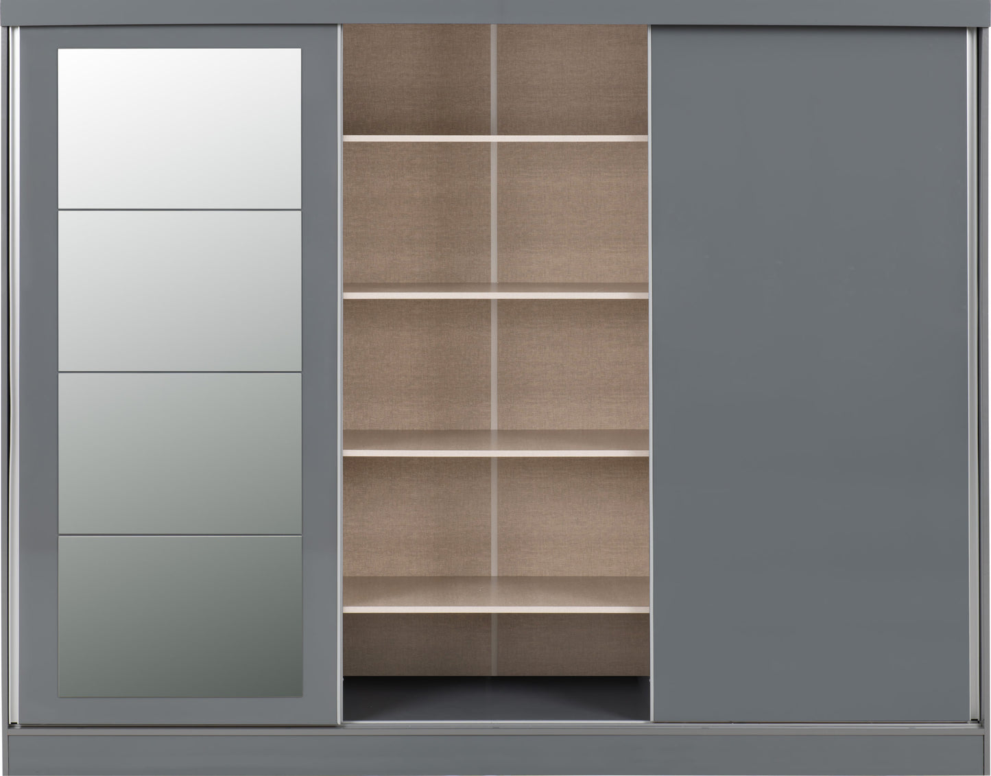 Nevada 3 Door Slider Wardrobe - Grey Gloss