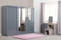 Nevada 3 Door Slider Wardrobe - Grey Gloss
