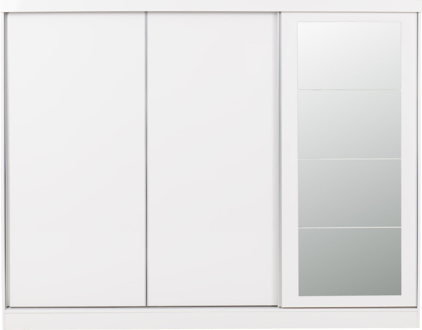 Nevada 3 Door Slider Wardrobe - White Gloss