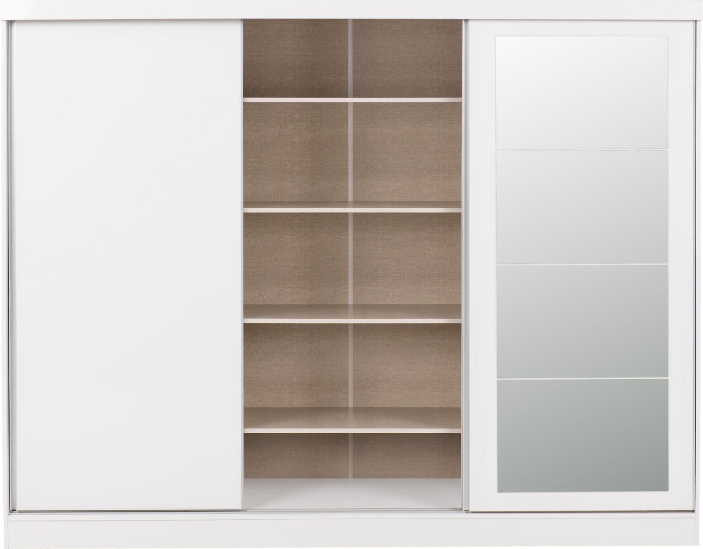 Nevada 3 Door Slider Wardrobe - White Gloss