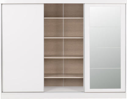 Nevada 3 Door Slider Wardrobe - White Gloss