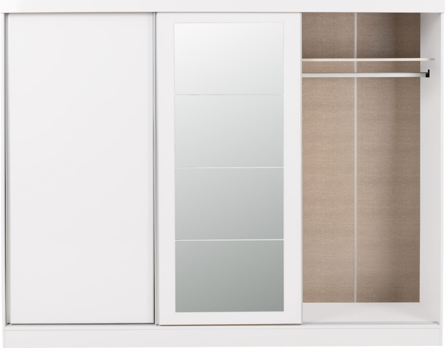 Nevada 3 Door Slider Wardrobe - White Gloss