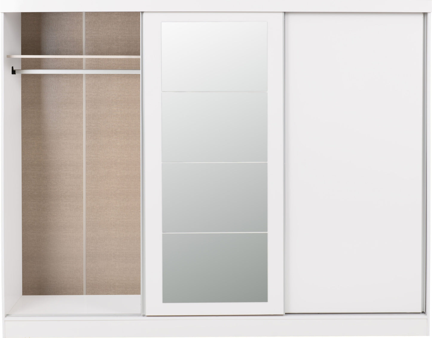 Nevada 3 Door Slider Wardrobe - White Gloss