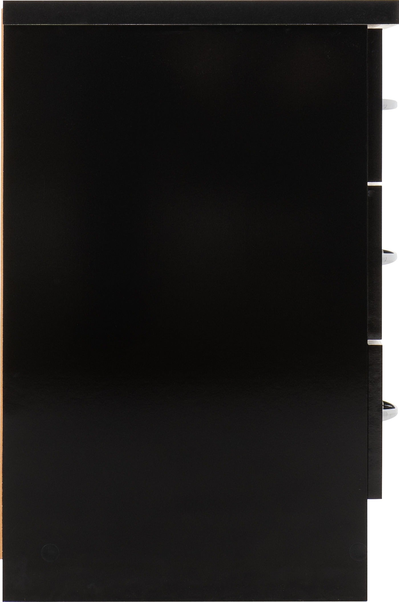 Nevada 3 Drawer Bedside - Black Gloss