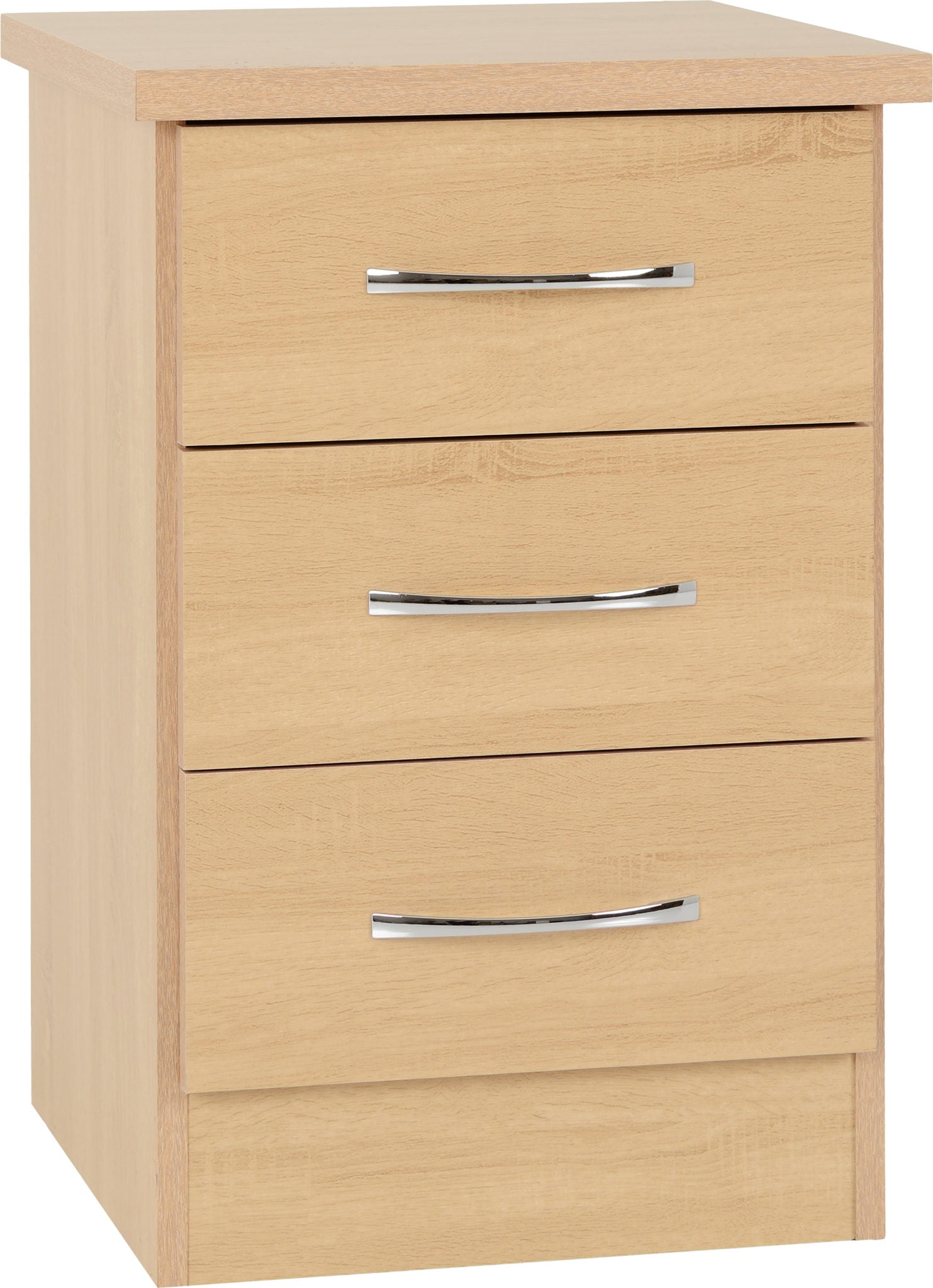 Nevada 3 Drawer Bedside - Sonoma Oak Effect