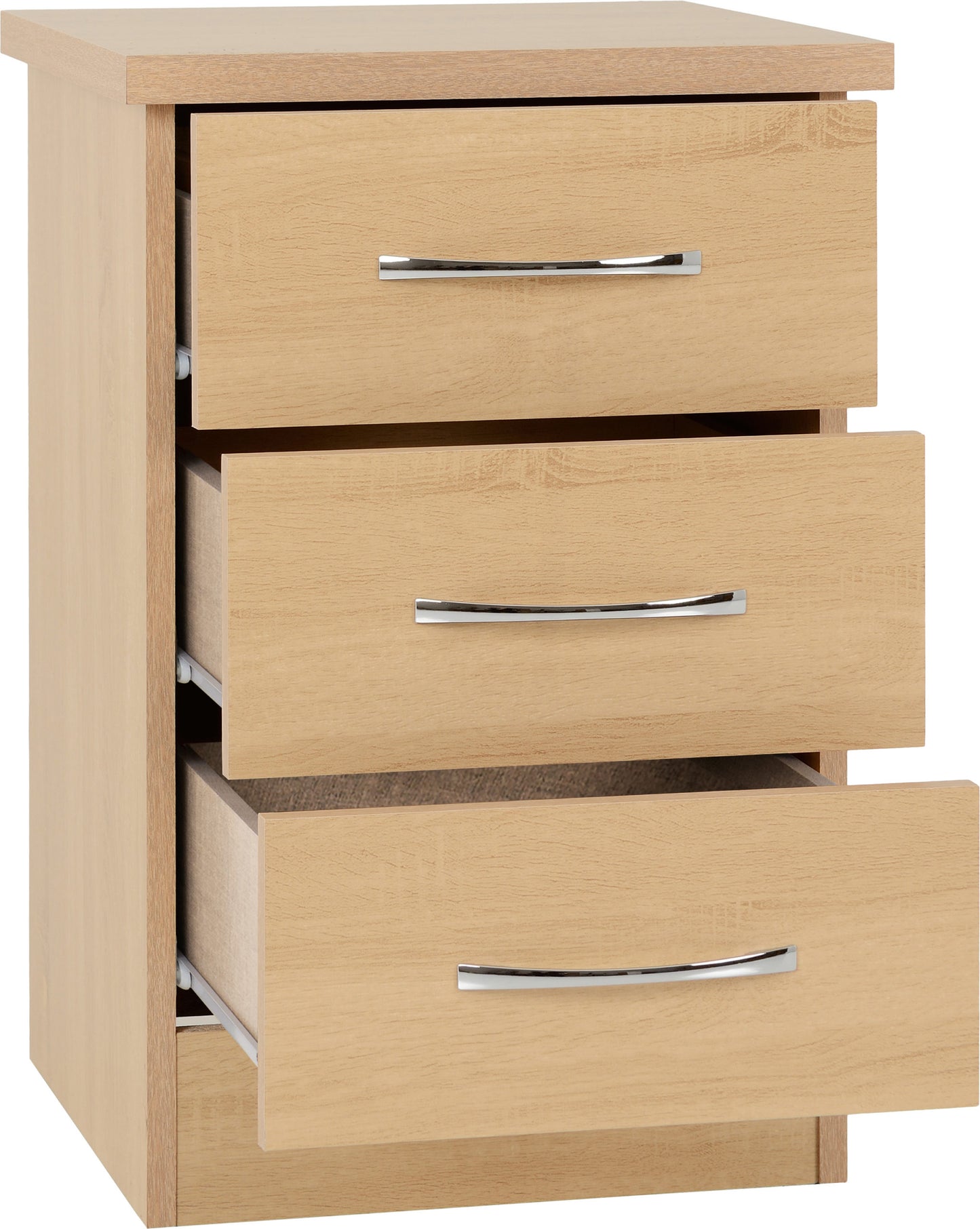 Nevada 3 Drawer Bedside - Sonoma Oak Effect