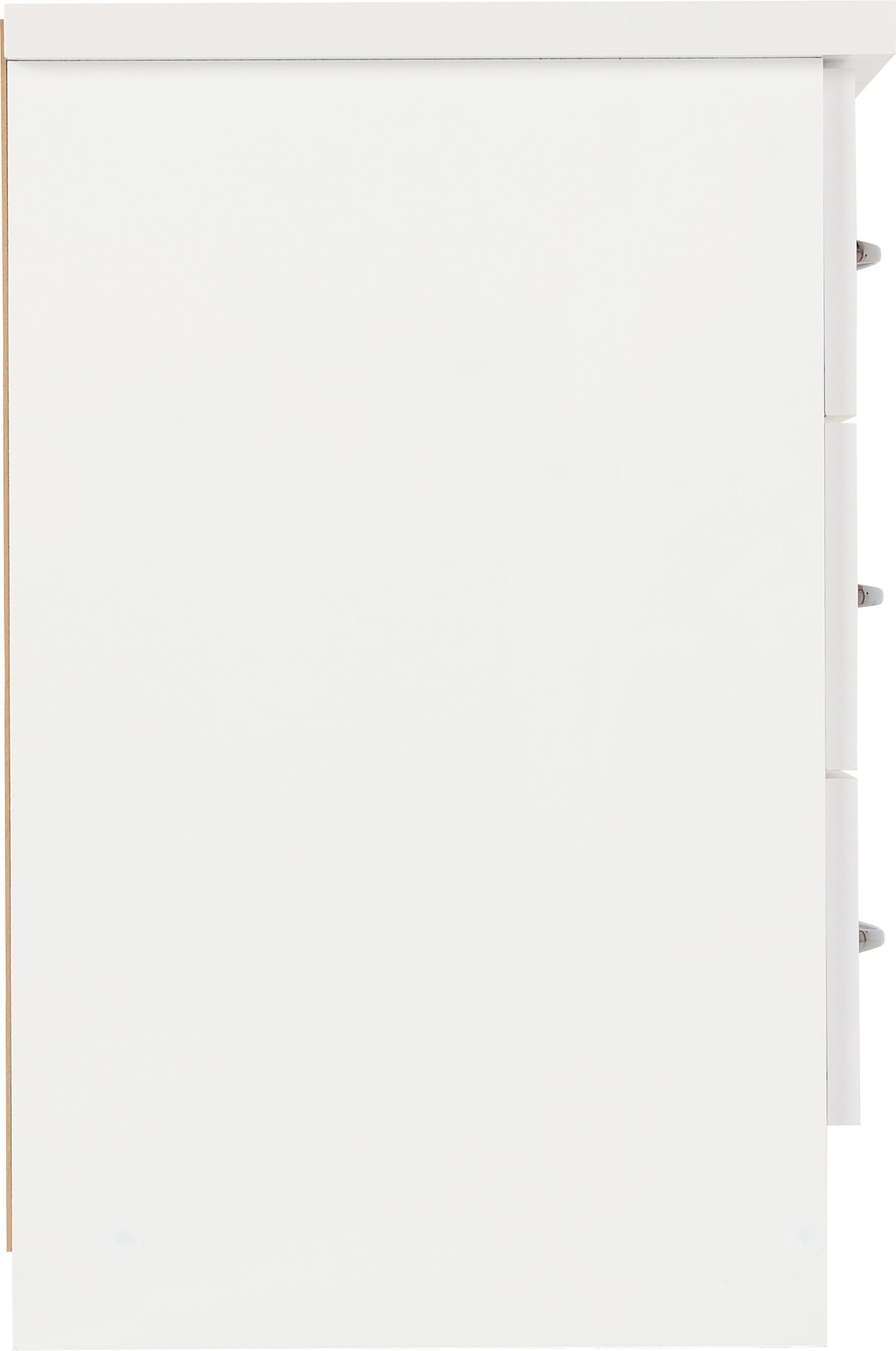 Nevada 3 Drawer Bedside - White Gloss
