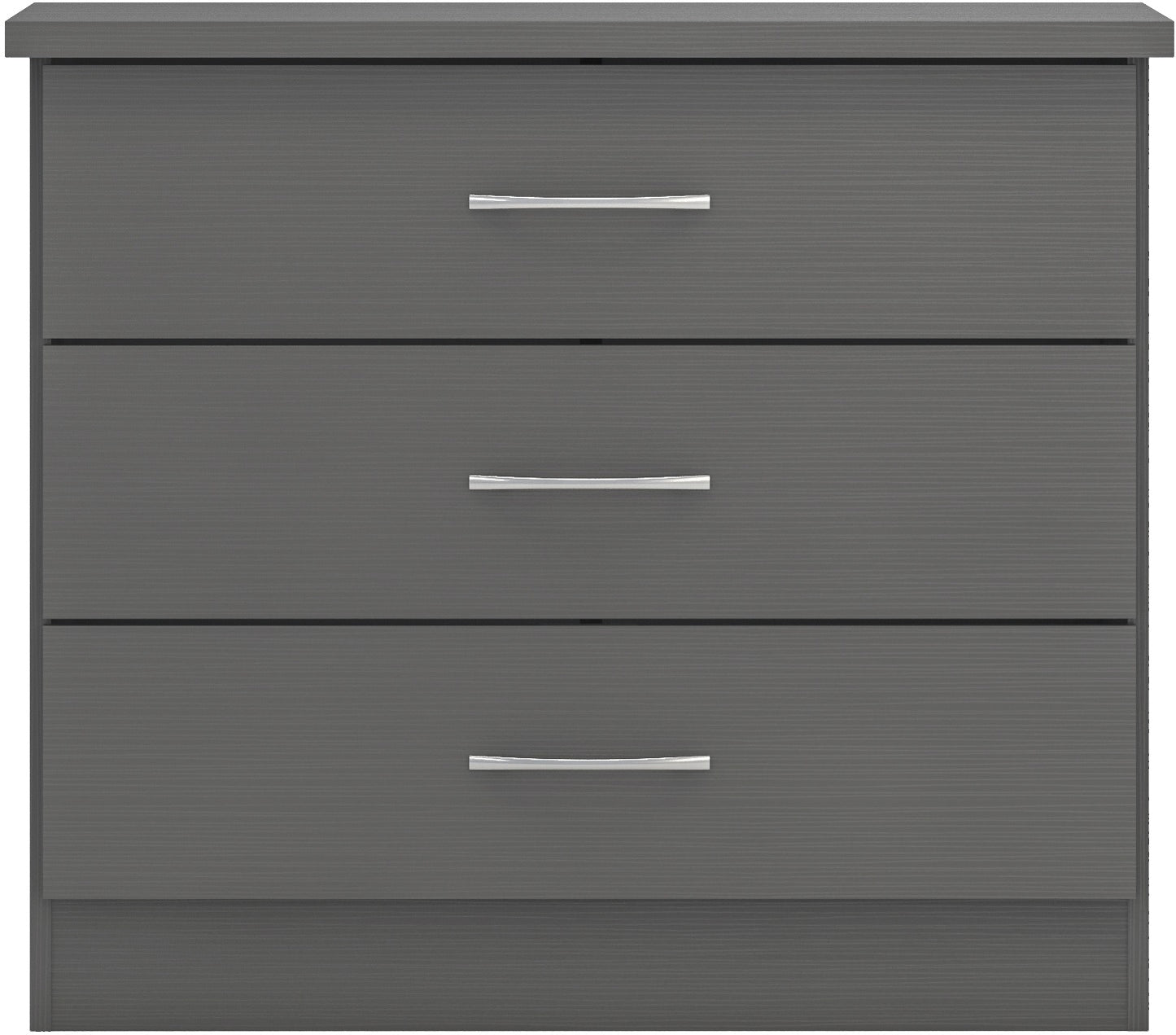 Nevada 3 Drawer Chest - 3D Effect Grey