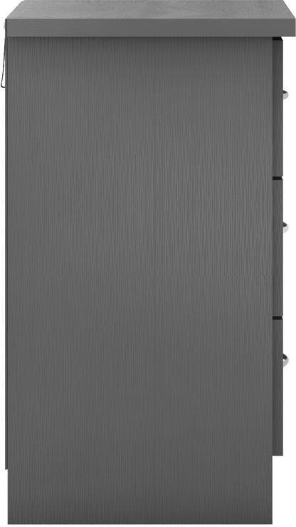 Nevada 3 Drawer Chest - 3D Effect Grey