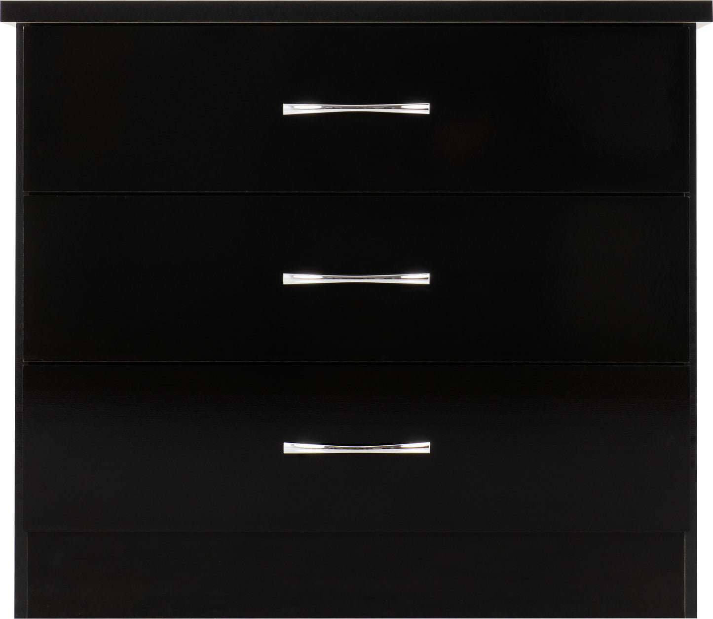Nevada 3 Drawer Chest - Black Gloss