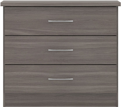 Nevada 3 Drawer Chest - Black Wood Grain